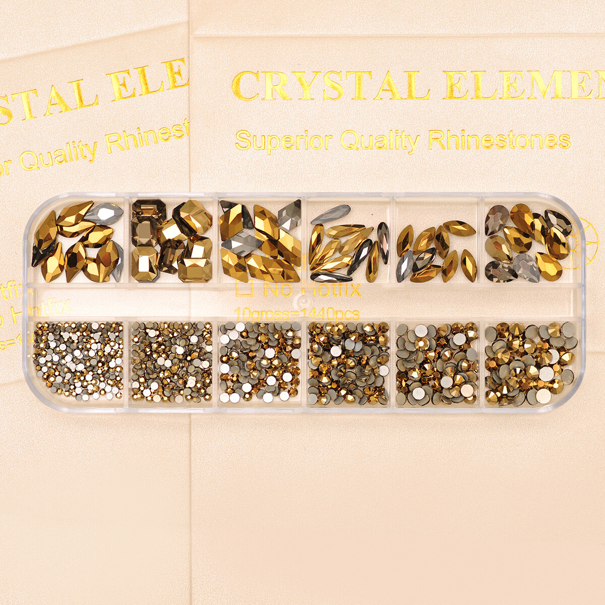 12Box/Set Mix SHAPE Crystal Rhinestone Diamond NON hotfix Nail Art Decoration