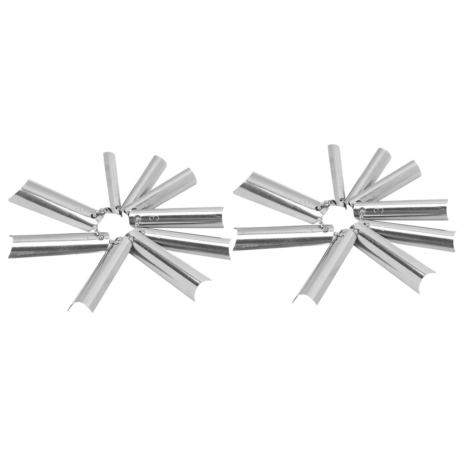 18Pcs French Manicure 9 Sizes Single Tips Deep C Shape Cutter Tool Nail Edge