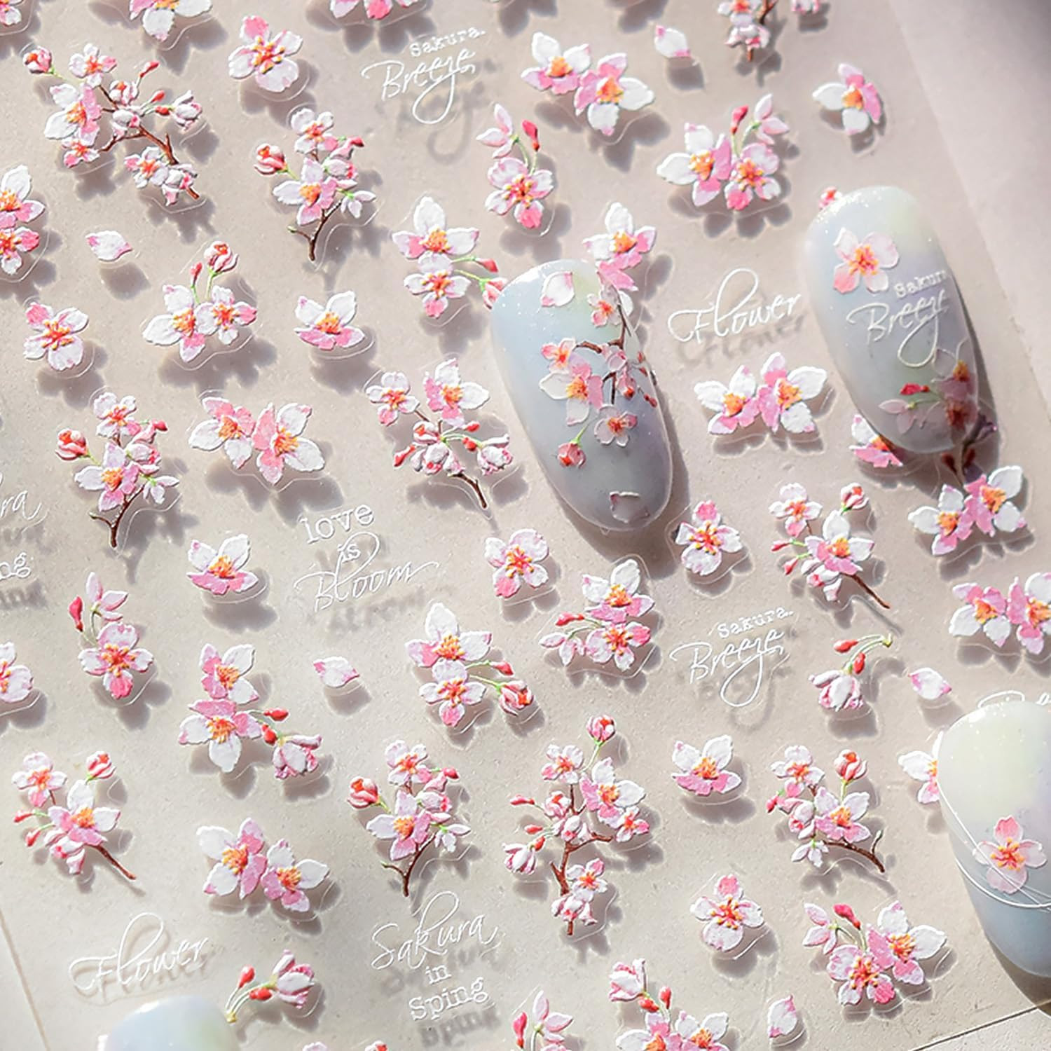 Purple Butterfly 5D Embossed Nail Art Stickers Spring Summer Nail Decals Hot Gol