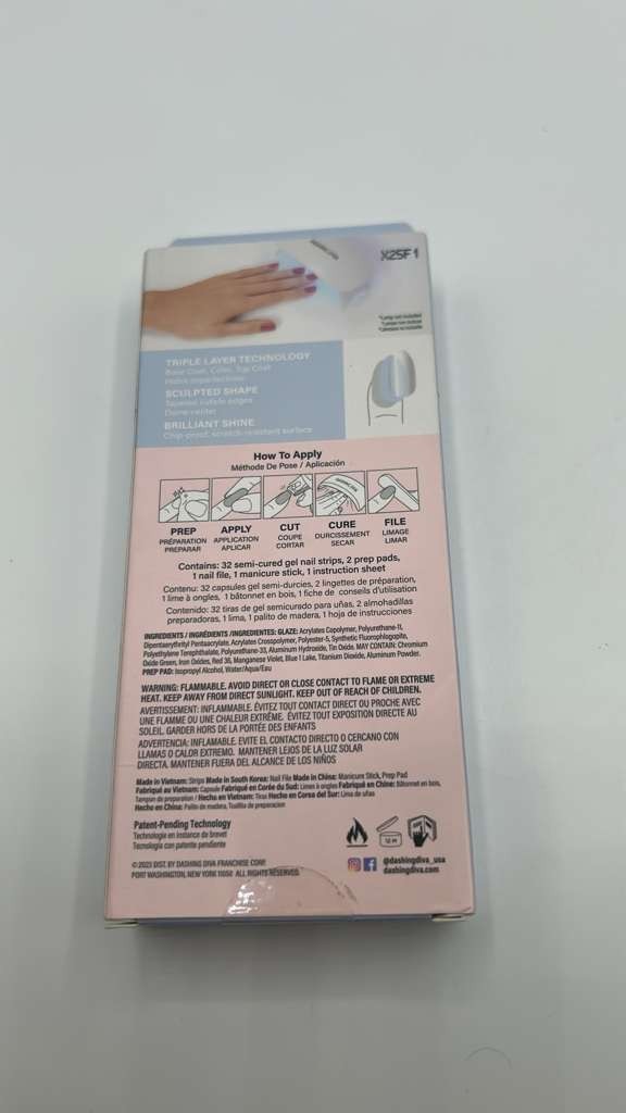 Dashing Diva Glaze LED Semi-Cured Gel Nail Polish Strips Velvet Blush 32 ct