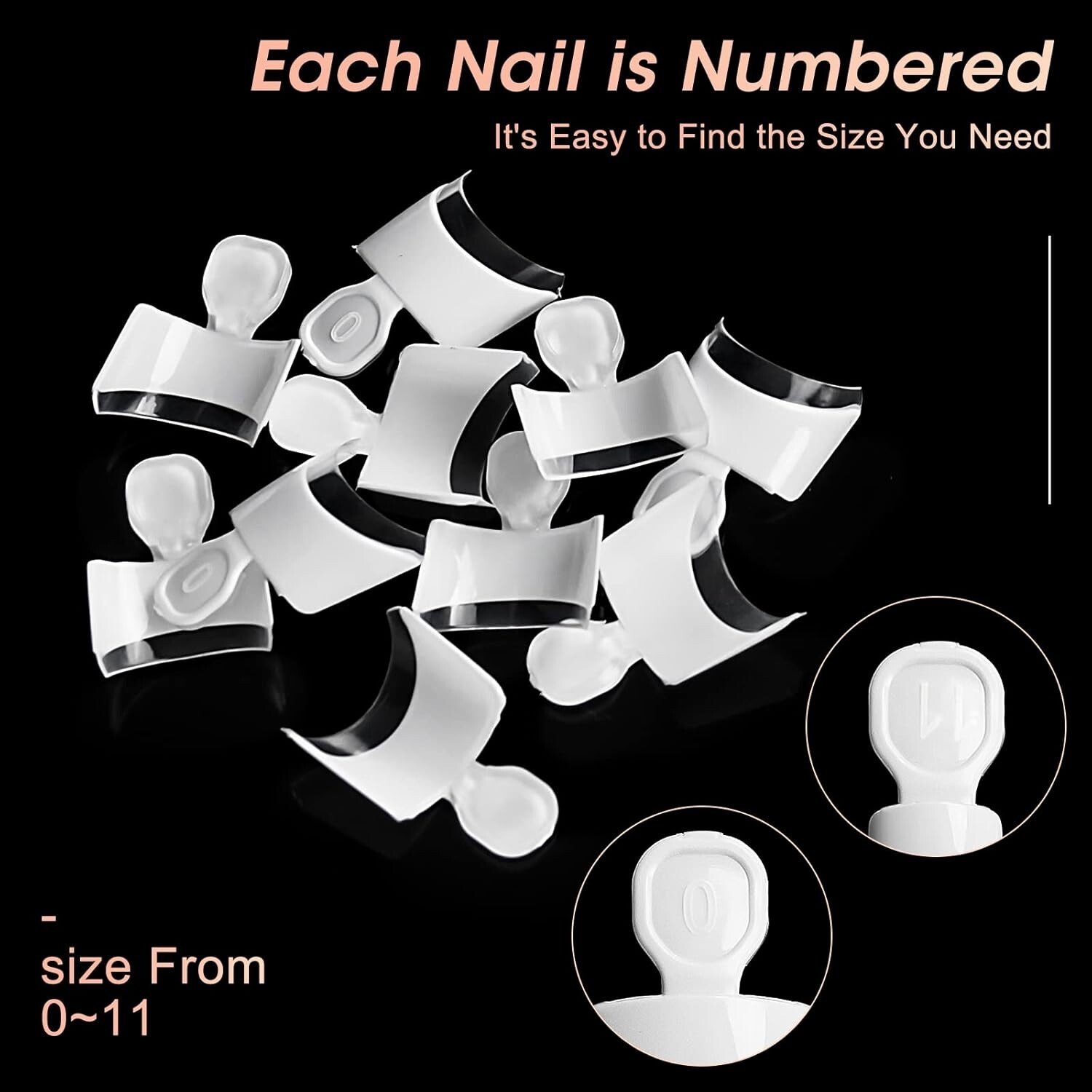 Short French Nail Tips 120Pcs Acrylic Short White French Fake Tip Art 12 Sizes