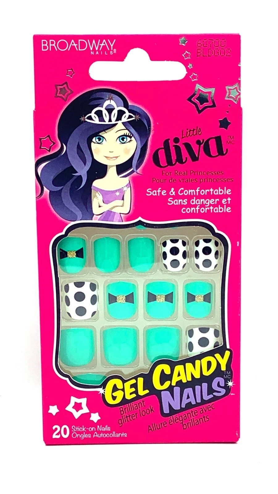 Little Diva Gel Candy Stick-on Nails 60700 BLD002 PACK OF 4