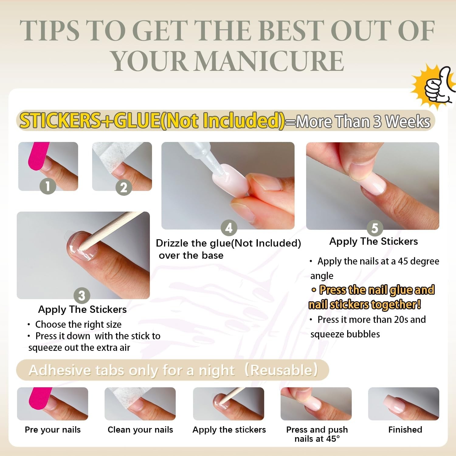 KQueenest Medium Long Press On Nails 0.04 Ounce (Pack of 24), glossy white