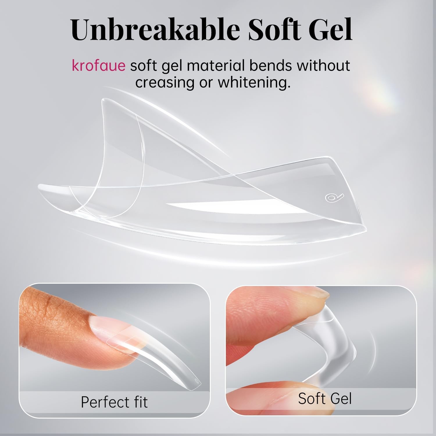 500PCS Clear False Nails Tips Half Cover French Style Acrylic Artificial Tip