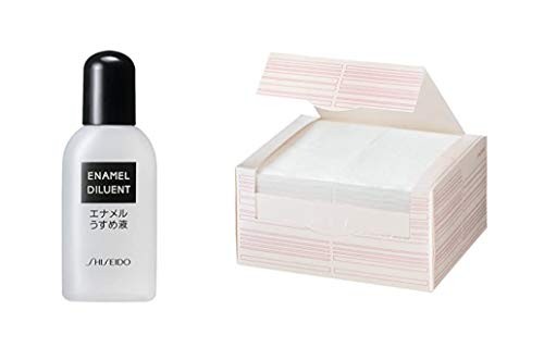 Shiseido Enamel Diluent NA 15mL + Cleansing Cotton Pads (80 pieces) Set Japan