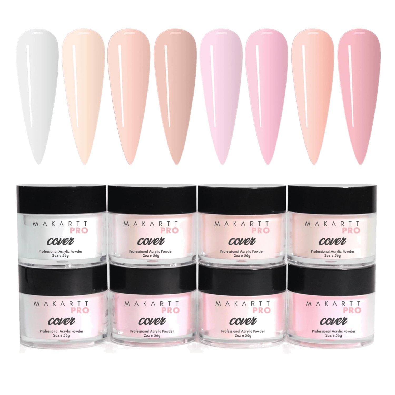 Long-Lasting Acrylic Powder Collection, 8 Colors
