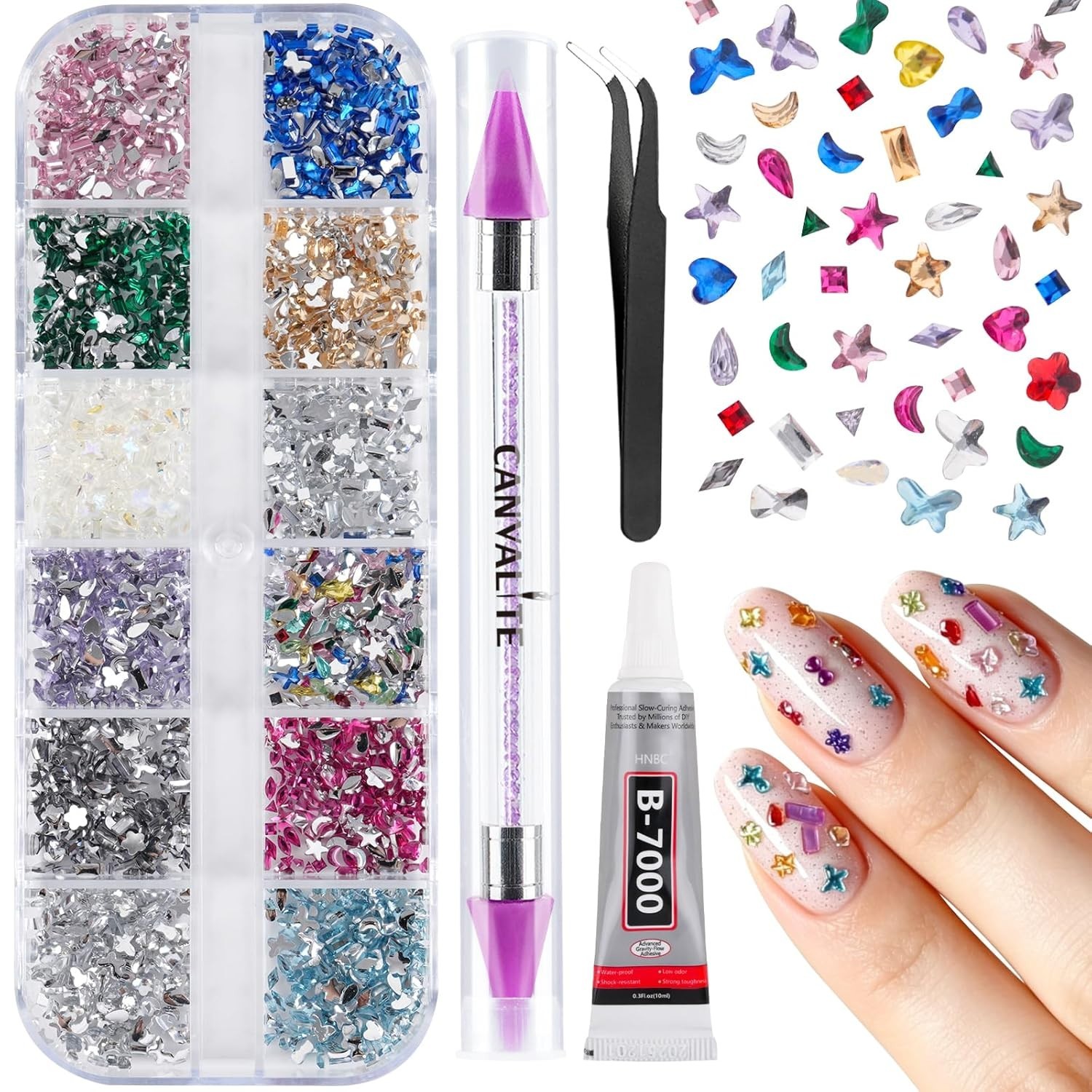 3000 Mini Colorful Rhinestones for Nail Art – Quality DIY Gems Kit
