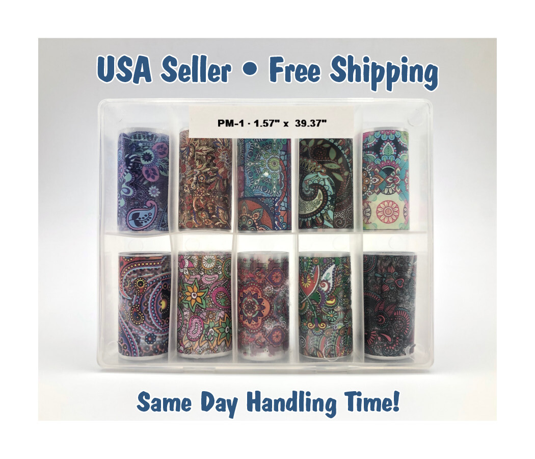 Nail Foil Transfer Decals – New – Floral – Transfer Foils – PM-1-16
