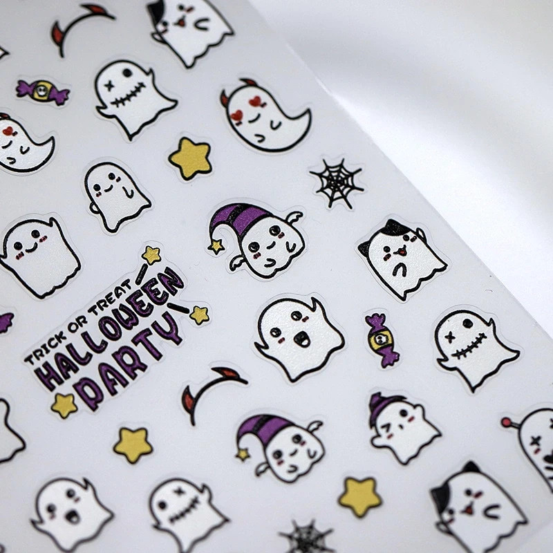 Ghost Halloween Nail Stickers – Trick or Treat Nail Decals (359)