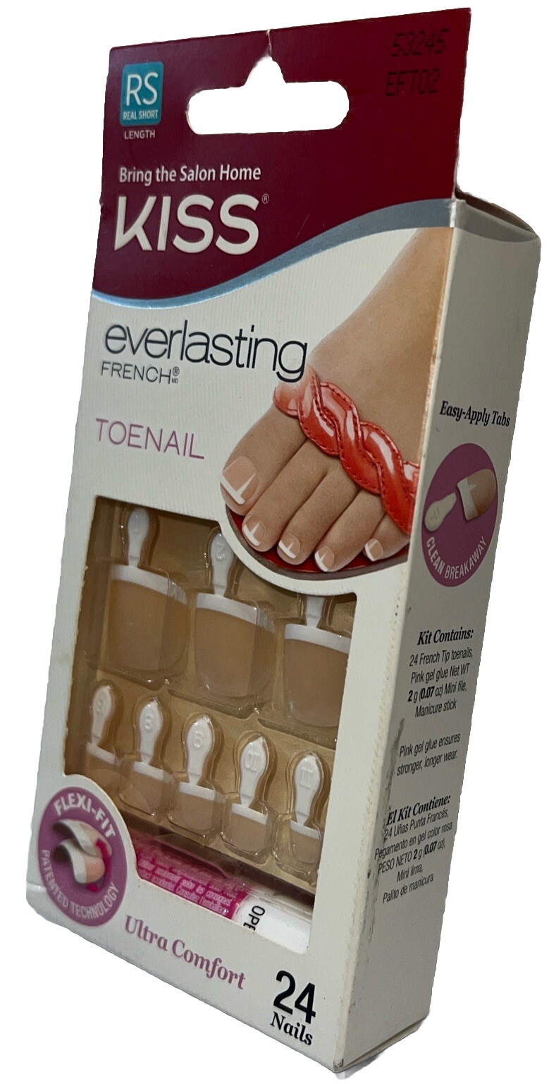 KISS Everlasting French/Natural Toe Nails #53245 (New See Description & Photos)