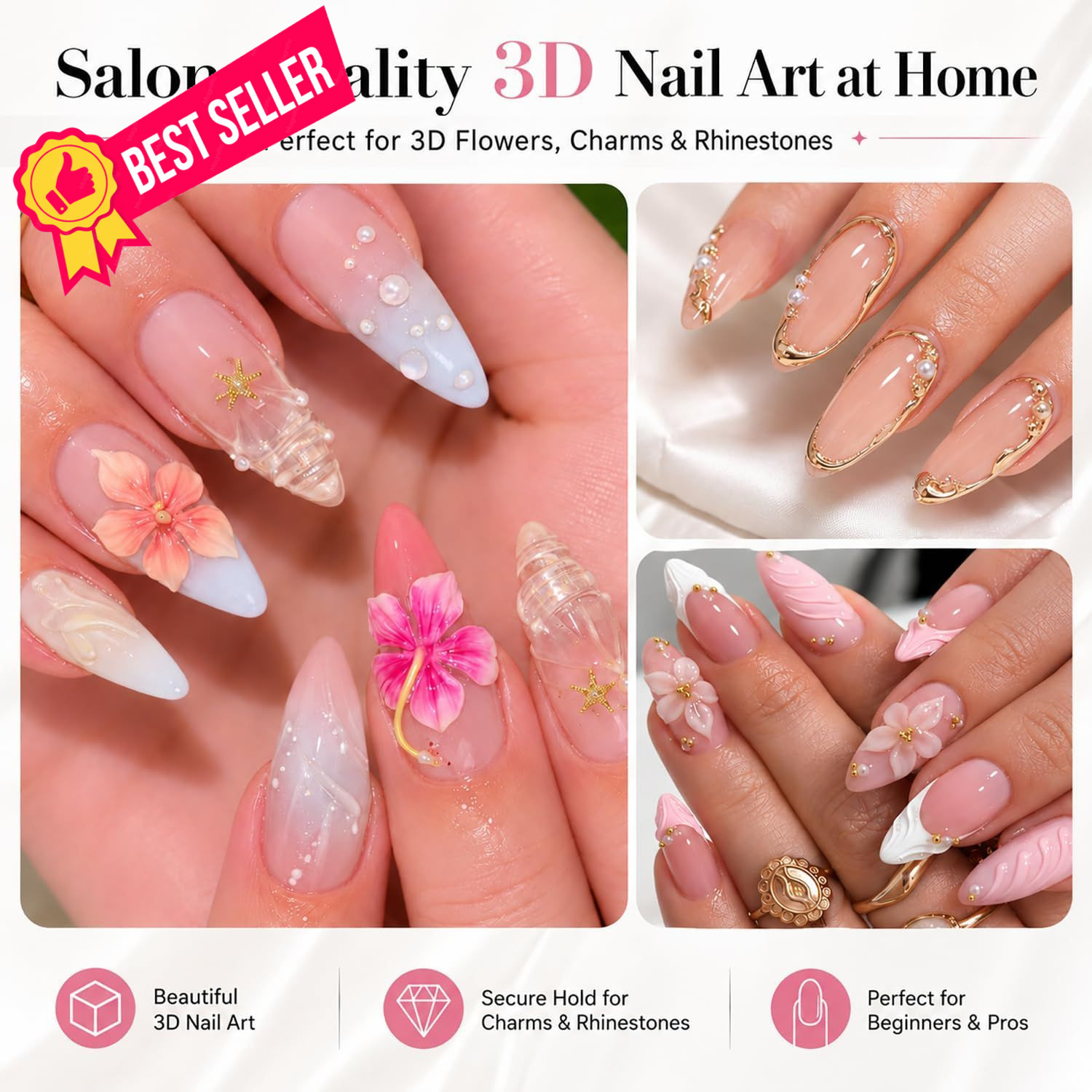 AZUREBEAUTY 3D Gel Nail Art, Sculpting for Molding, Pink