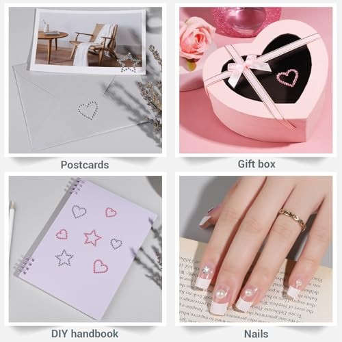Self Adhesive Face Gems, Pearl Stickers, Love heart/Star/Moon/Round Multicolor
