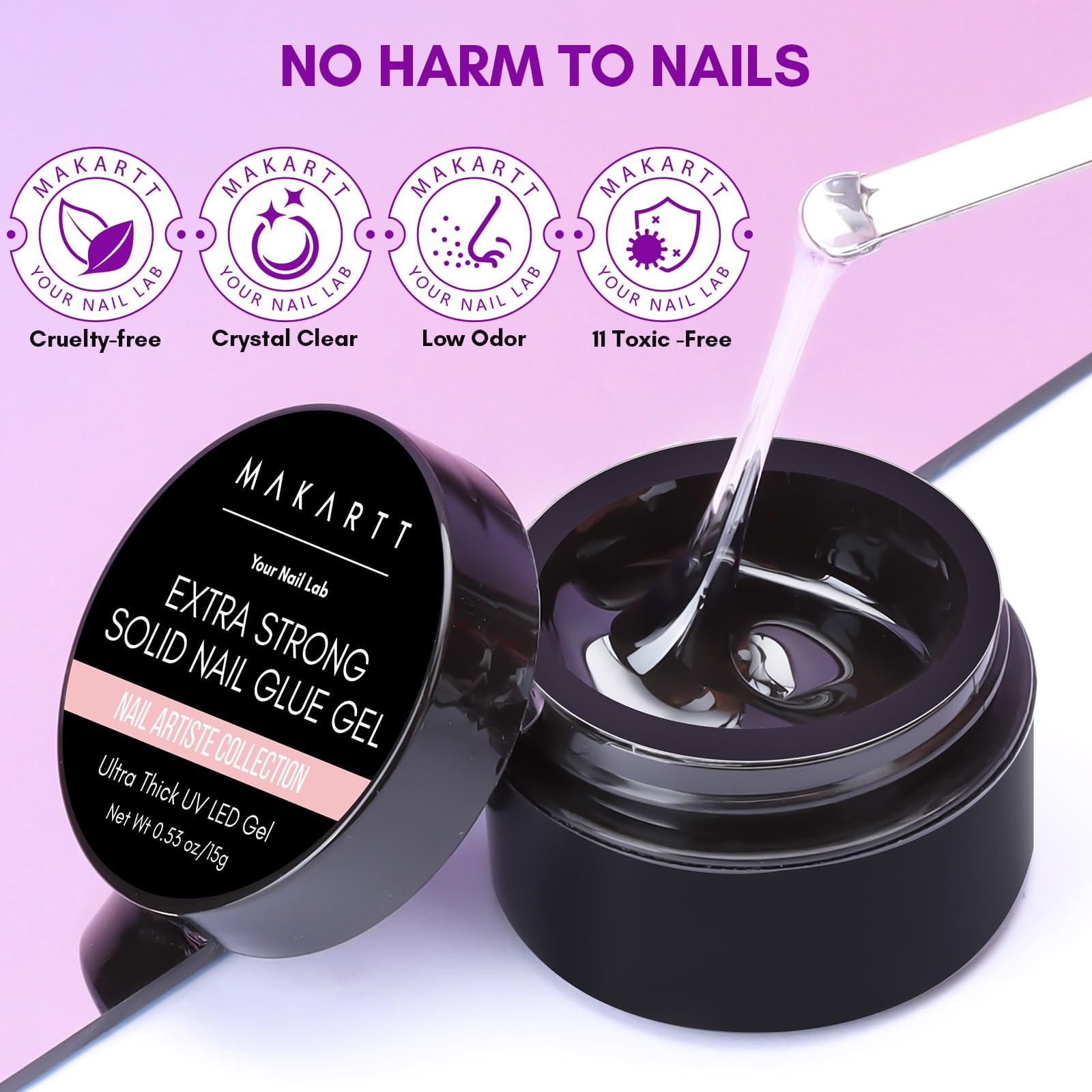 Makartt Solid Nail Glue Gel Extra Strong Gel Nail Glue for Press On Nails Fa…