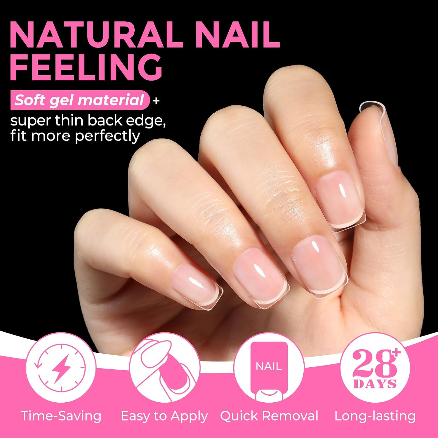 Extra Short Square Nail Tips XS 216Pcs Pre-Shape Extra Short Square Press on Nai