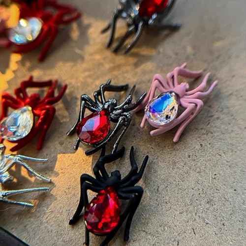 Spider Nail Art Charms 12PCS 3D Metal Resin Jewels for Acrylic Nails Halloween