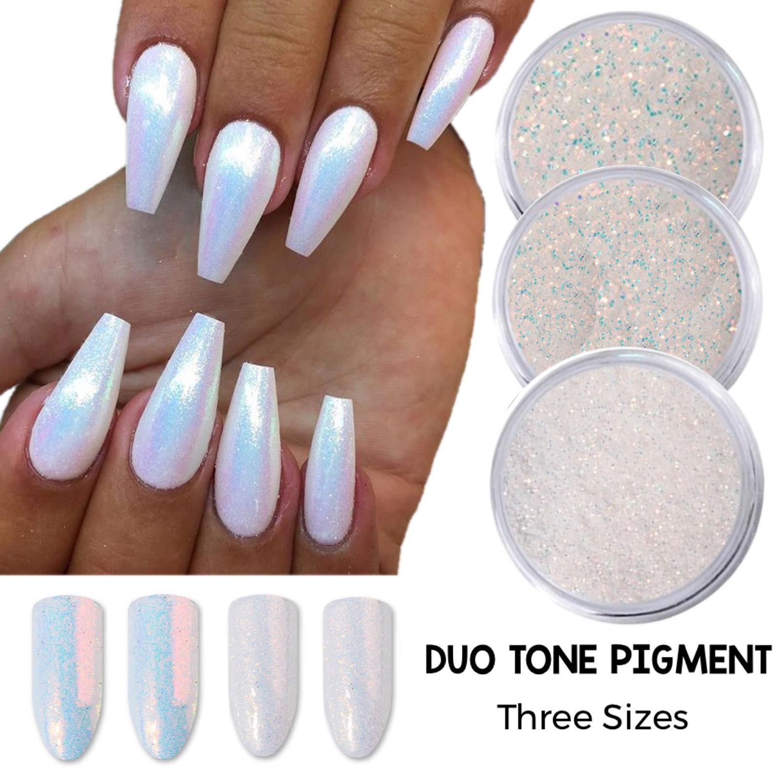 MERMAID EFFECT GLITTER NAIL ART POWDER DUST PIGMENT GLIMMER Iridescent DUO TONE