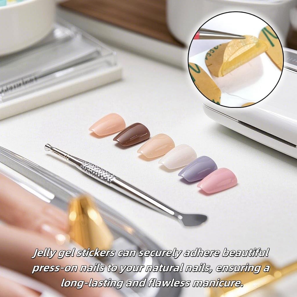 288Pcs Nail Adhesive Tabs for Fake Nails Nail Glue for Press Ons with 0.3Mm Ultr