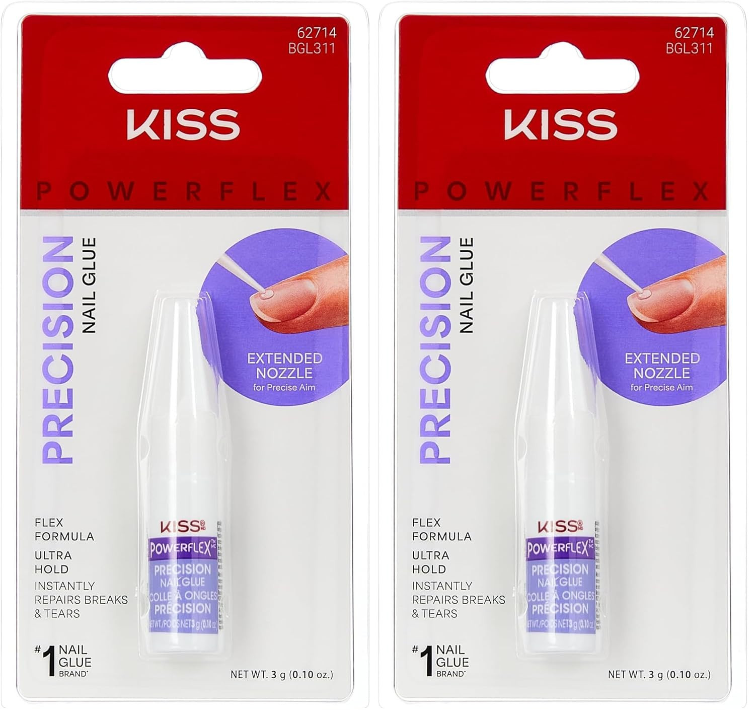 Powerflex Precision Nail Glue, Instant Drying Nail Adhesive Bonds