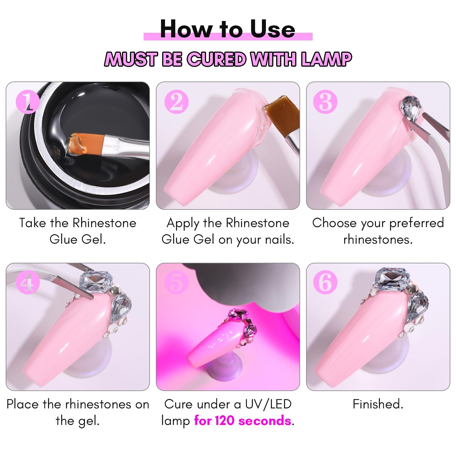 Makartt Nail Rhinestone Glue A-For All Rhinestones with Brush Pen, Clear