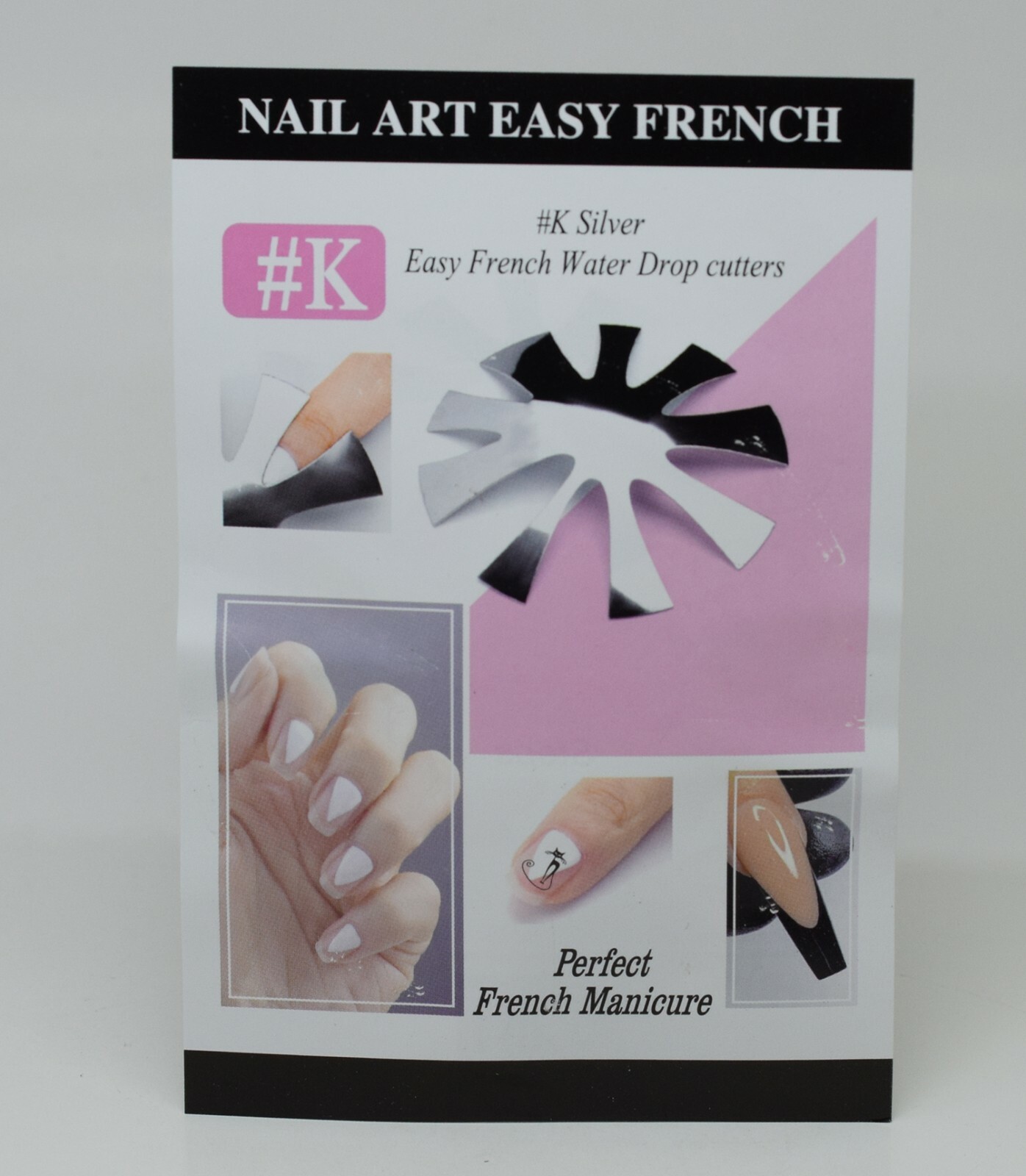 Nail Art Easy French Smile Water Drop V Shape Acrylic Cutter #K Silver