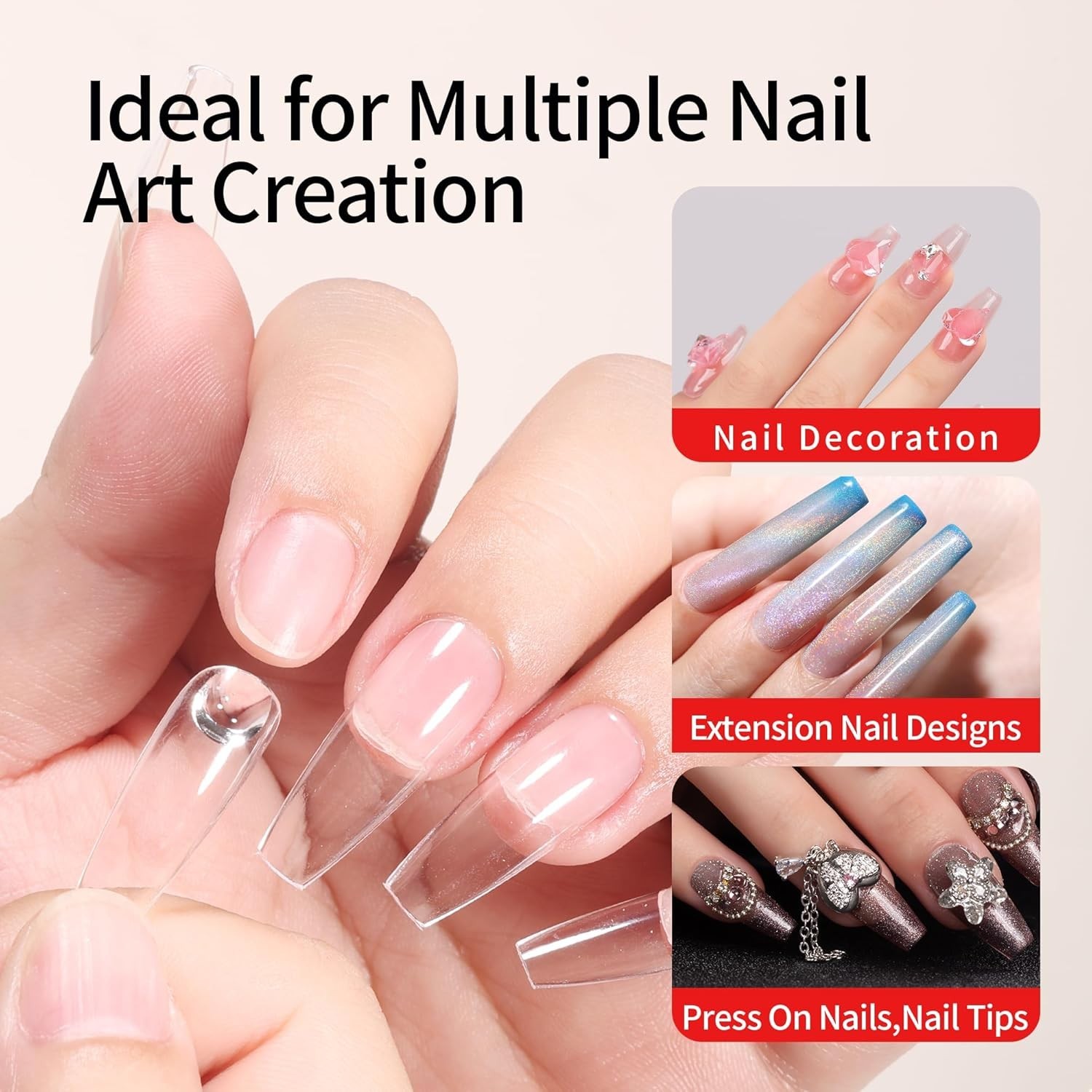 Semi Solid Nail Glue 10Ml for Press on Nails with 10Ml Remover Kit Nail Tips Glu