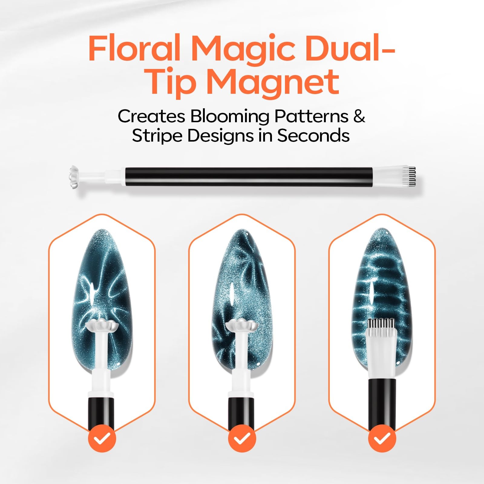 Cat Eye Magnet 3-in-1 Dual-head Magnet Pen Heart Lightning Nail Stuff