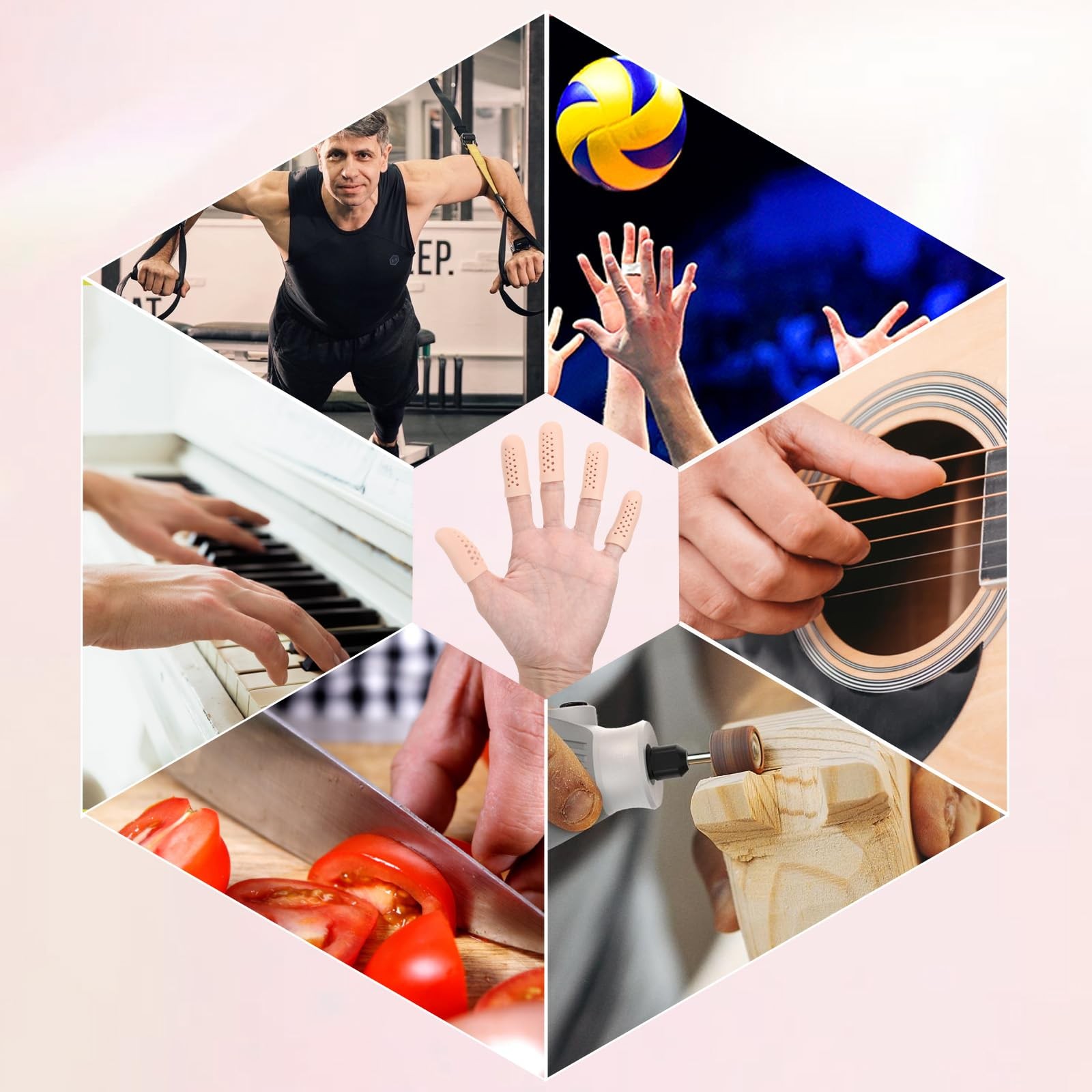 16 Pcs Gel Finger Cots with Air Holes Silicone Finger Protectors Breathable C…