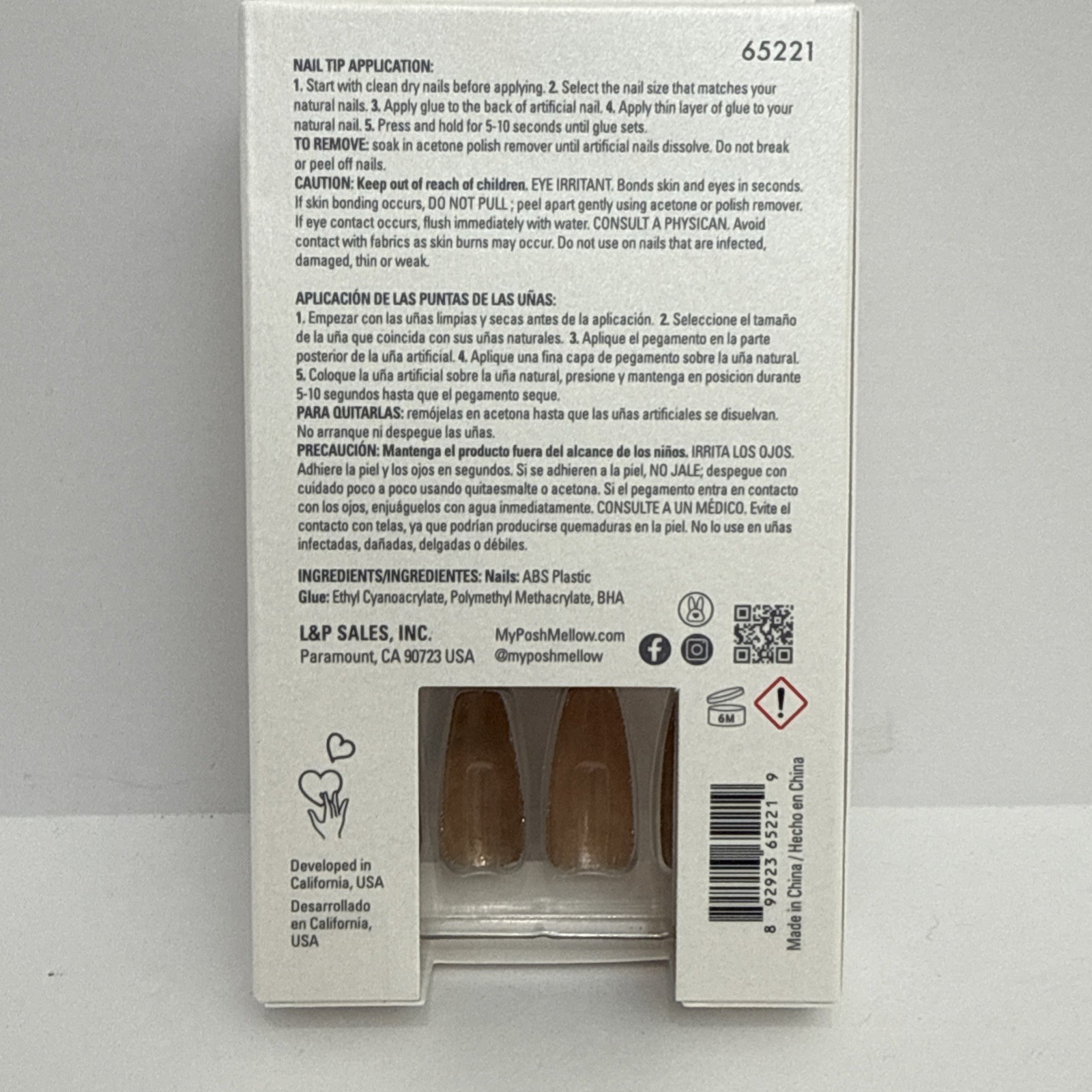 Poshmellow Maison Deluxe 24 Nails Glue Included – Champagne Dream #65221