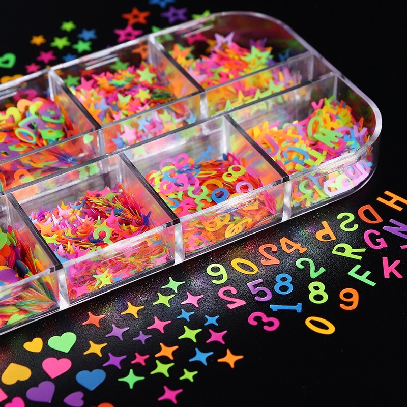 Nail Glitter Sequins Love Star Butterfly Shape Flakes Nail Art 3D DIY Decoration