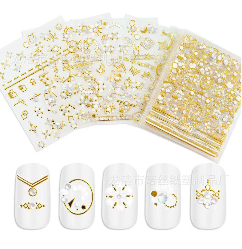10Pcs 3D Gold Lace Flower Butterfly Nail Art Stickers Charms Decoration Manicure