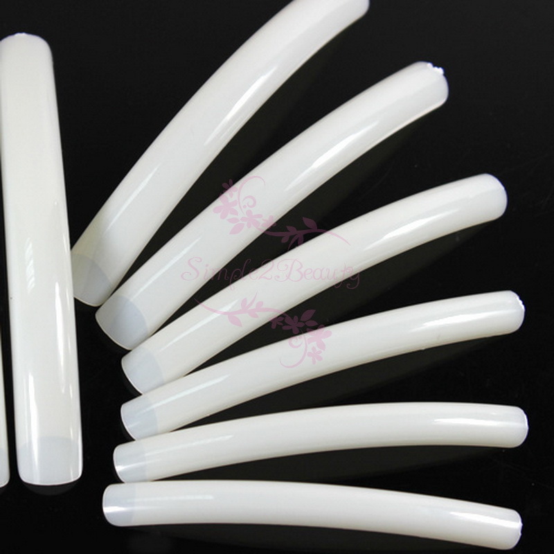 100 Extra Long Curve Half Cover French Acrylic UV Gel False Salon Tips Nail Art