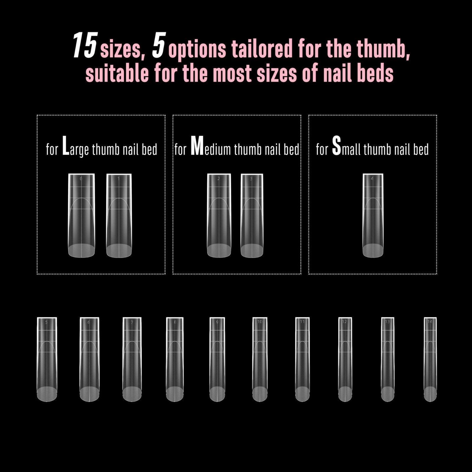 Extra Thick Square Press-On Nails, Full Cover Soft Gel Acrylic Kit, 180pcs, XL/