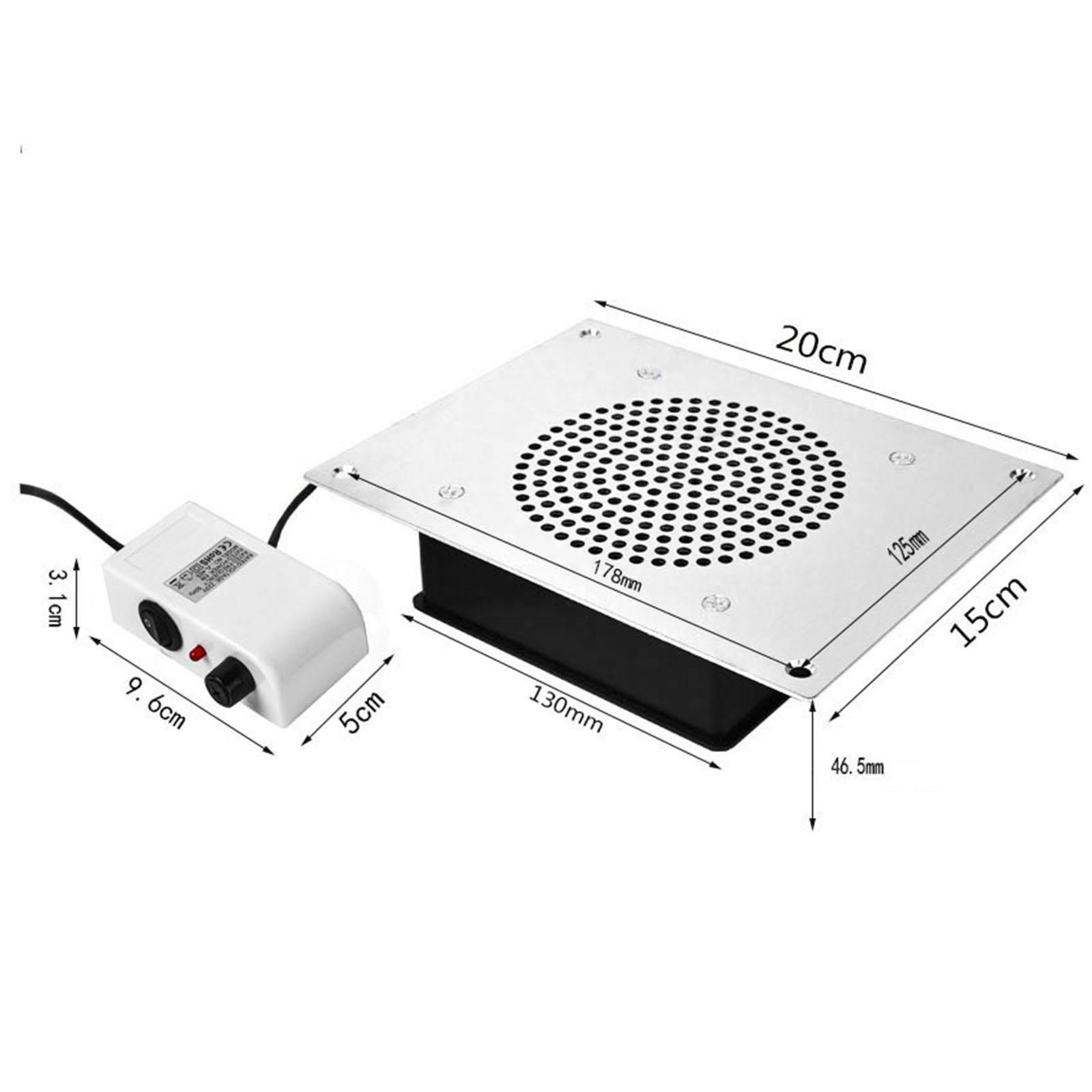 Nail Dust Collector Vent Dust Collector for Salon Aluminum Alloy US Adapter