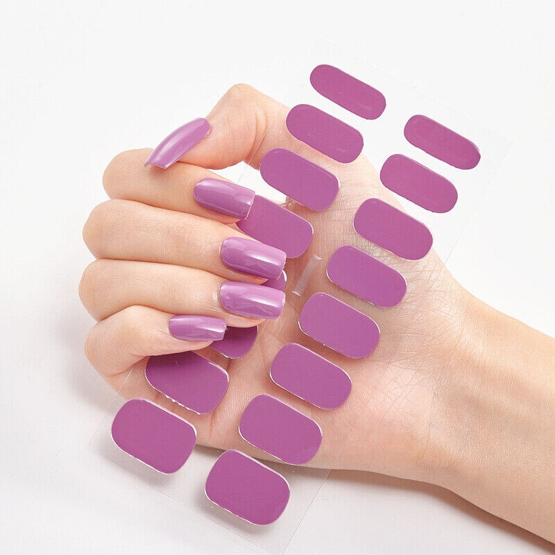 Full Size Nail Wraps Stickers Polish Manicure Art Self Stick Decor 3D Strips USA