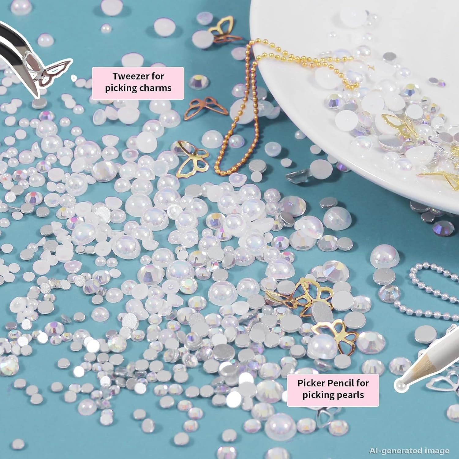 Elegant Nail Art Studs Kit – 2 Boxes of 3D Charms for Gorgeous Nail Designs