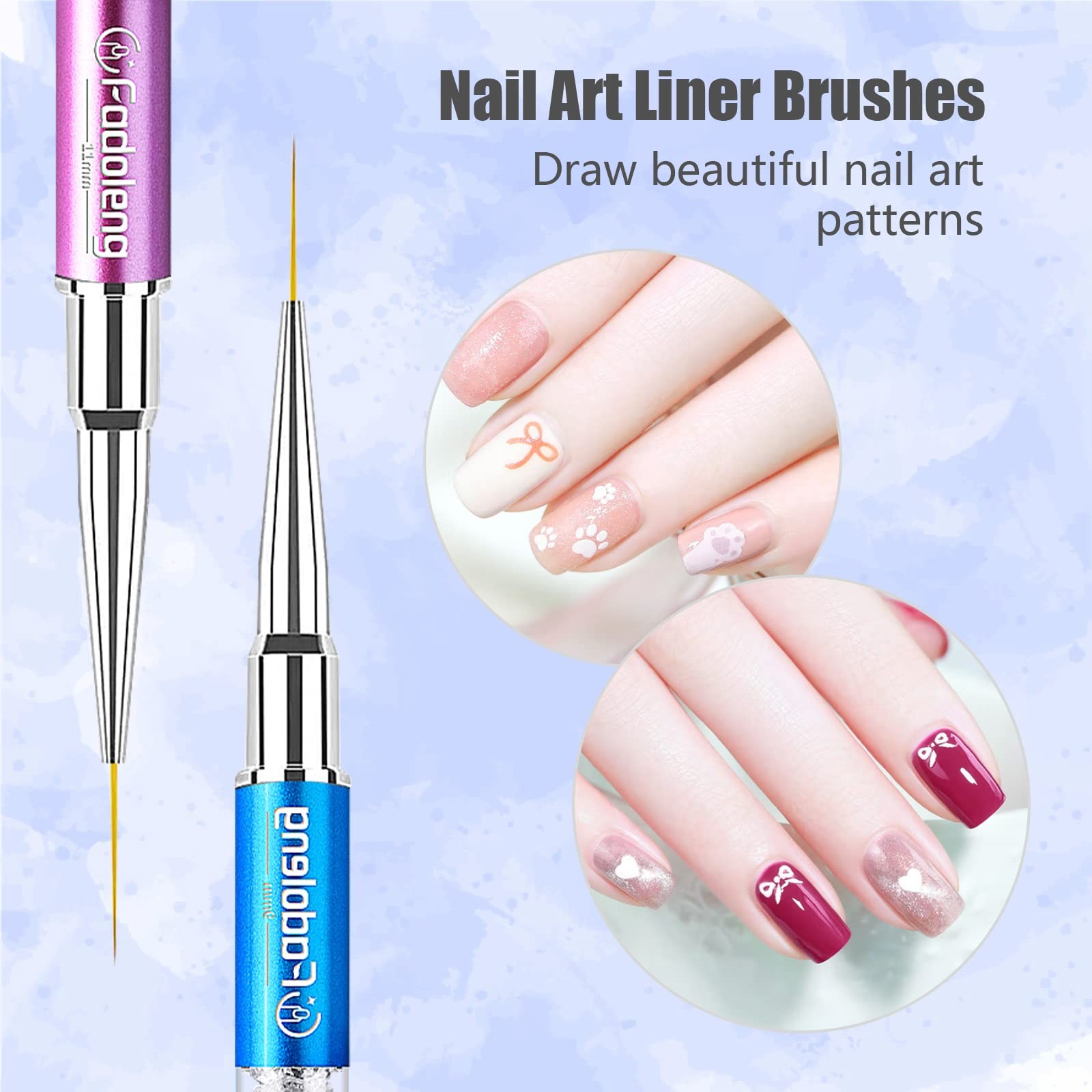 Nail Art Brushes, 7Pcs Nail Design Brushes for Salon at Home DIY Manicure wit…