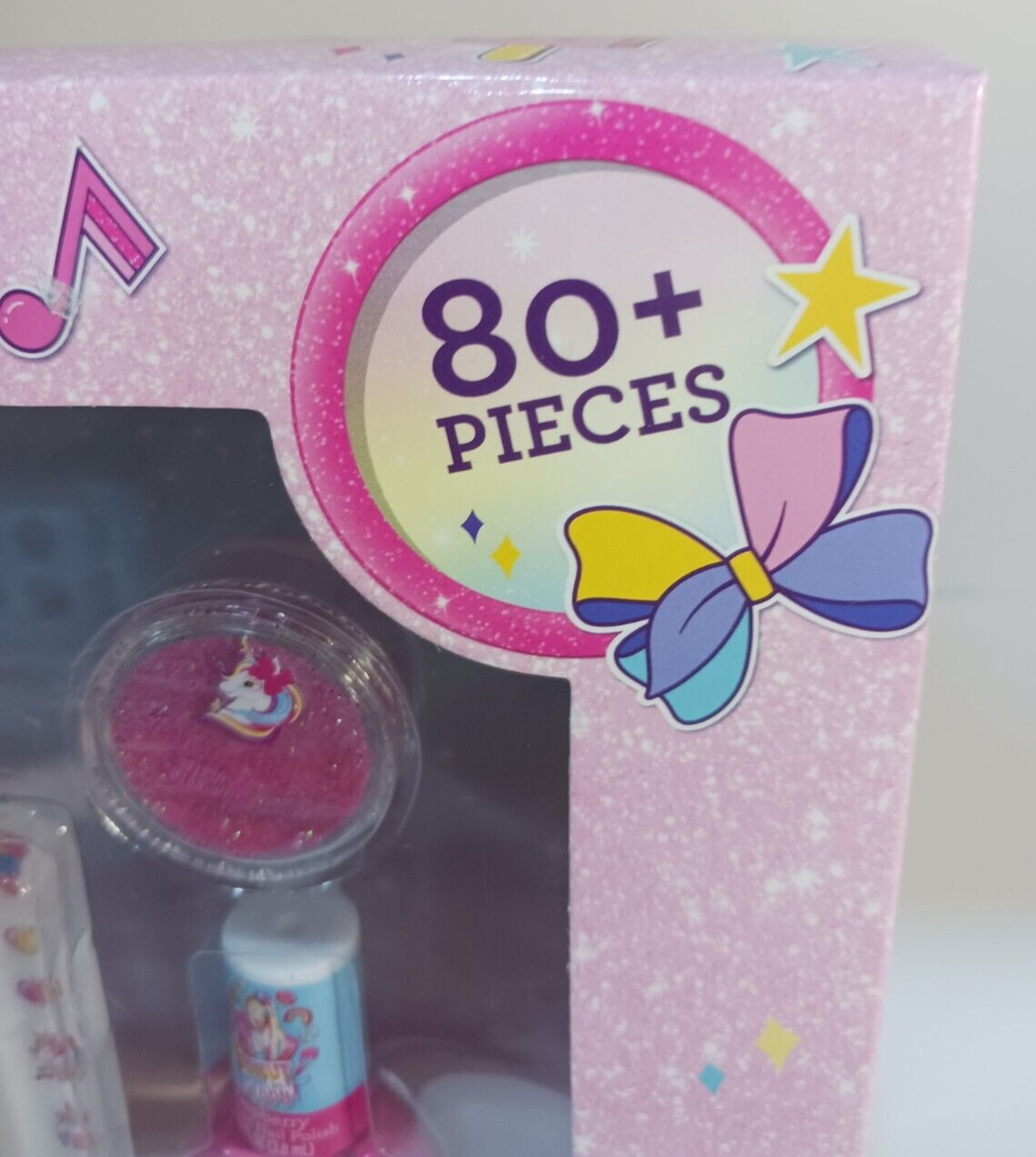 JoJo Siwa 80+ pcs Nail Kit DIY Polish Glitter Stickers Gems and More NEW