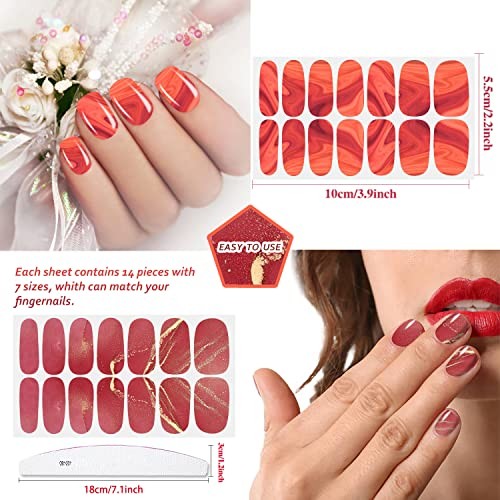 280 Pieces 20 Sheets Full Wrap Self-Adhesive Marbling Nail Polish Strips