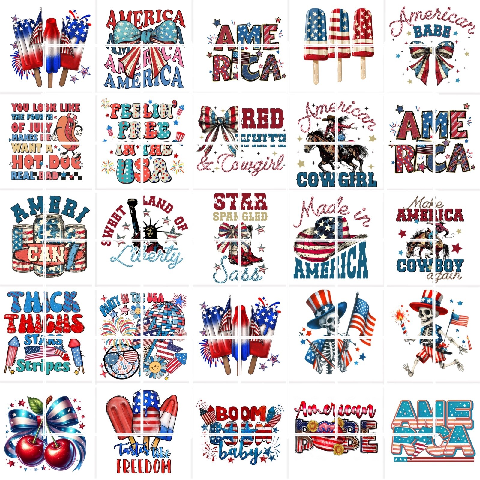4th Of July Set 1 Independence Day Waterslide Nail Decals Set Of 50 Instructions