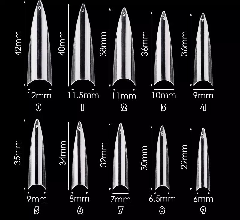 Instant Perfection Middle-Long Stiletto Nail Tips (600 pcs)