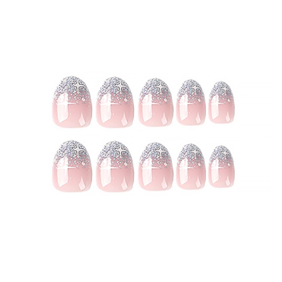 24Pcs petite press on nails Short Fake Nails 1 Ounce (Pack of 1), Multicolor