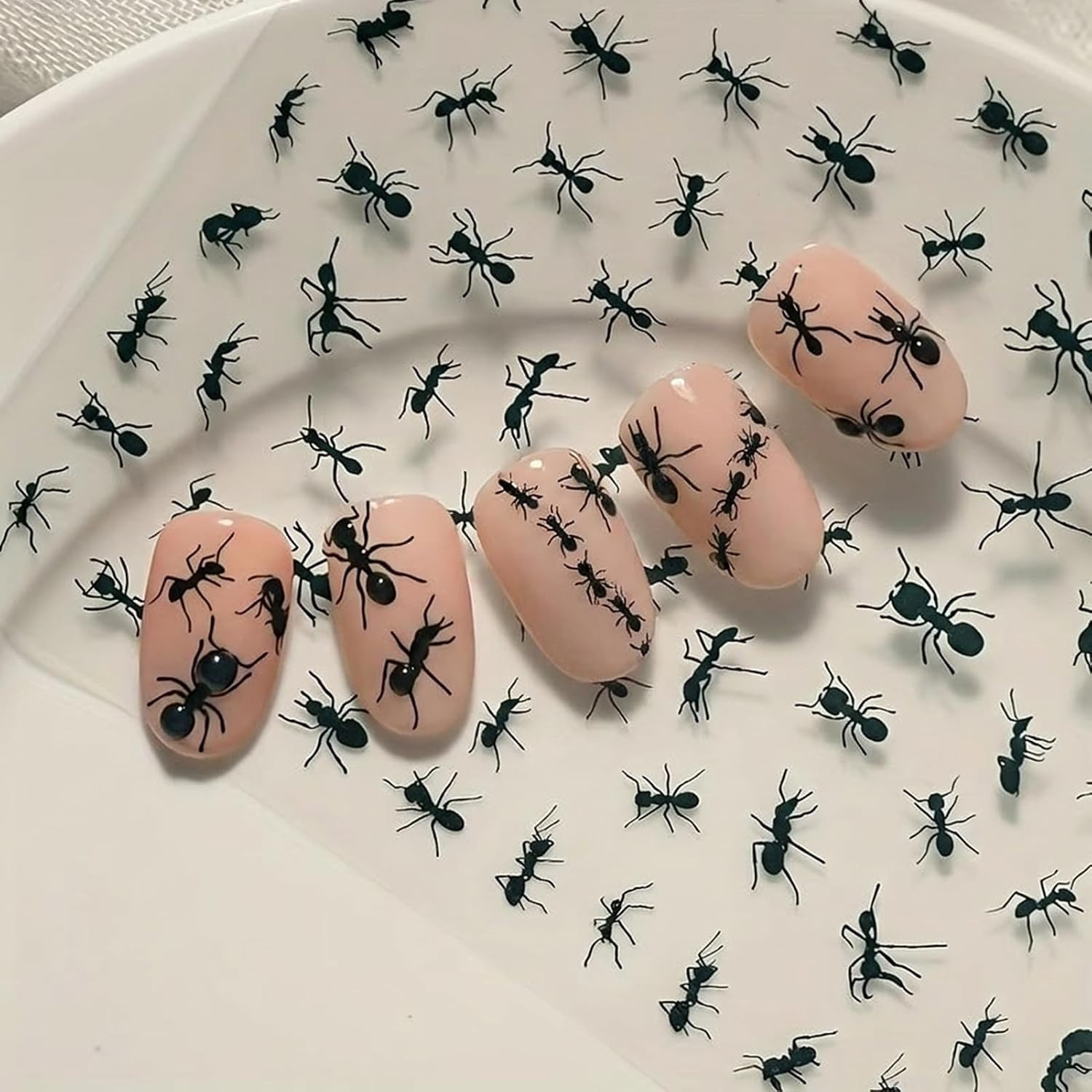 Ant Nail Stickers, Realistic Insect Self-Adhesive Nail Art Decals for Women Girl