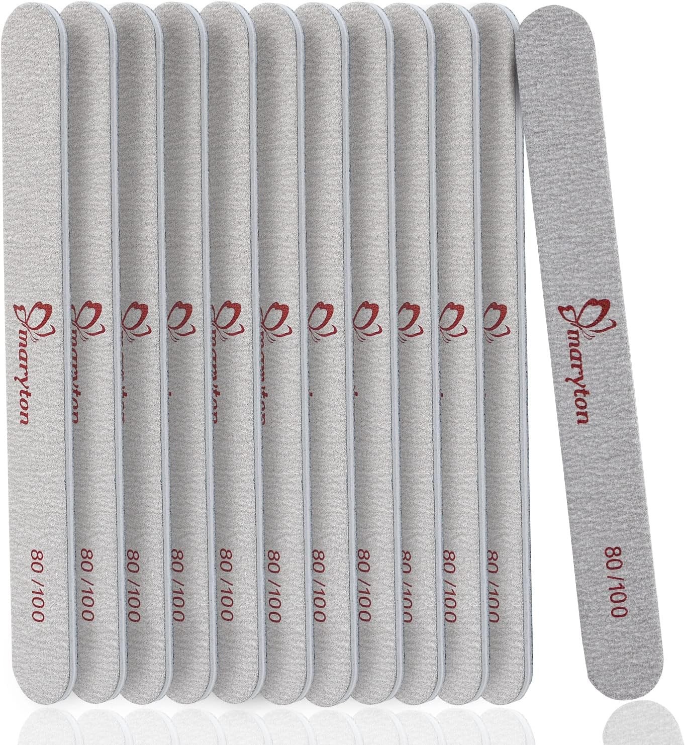 Maryton Nail File Emery Board 100/180 Grit for Acrylic Nails Poly l