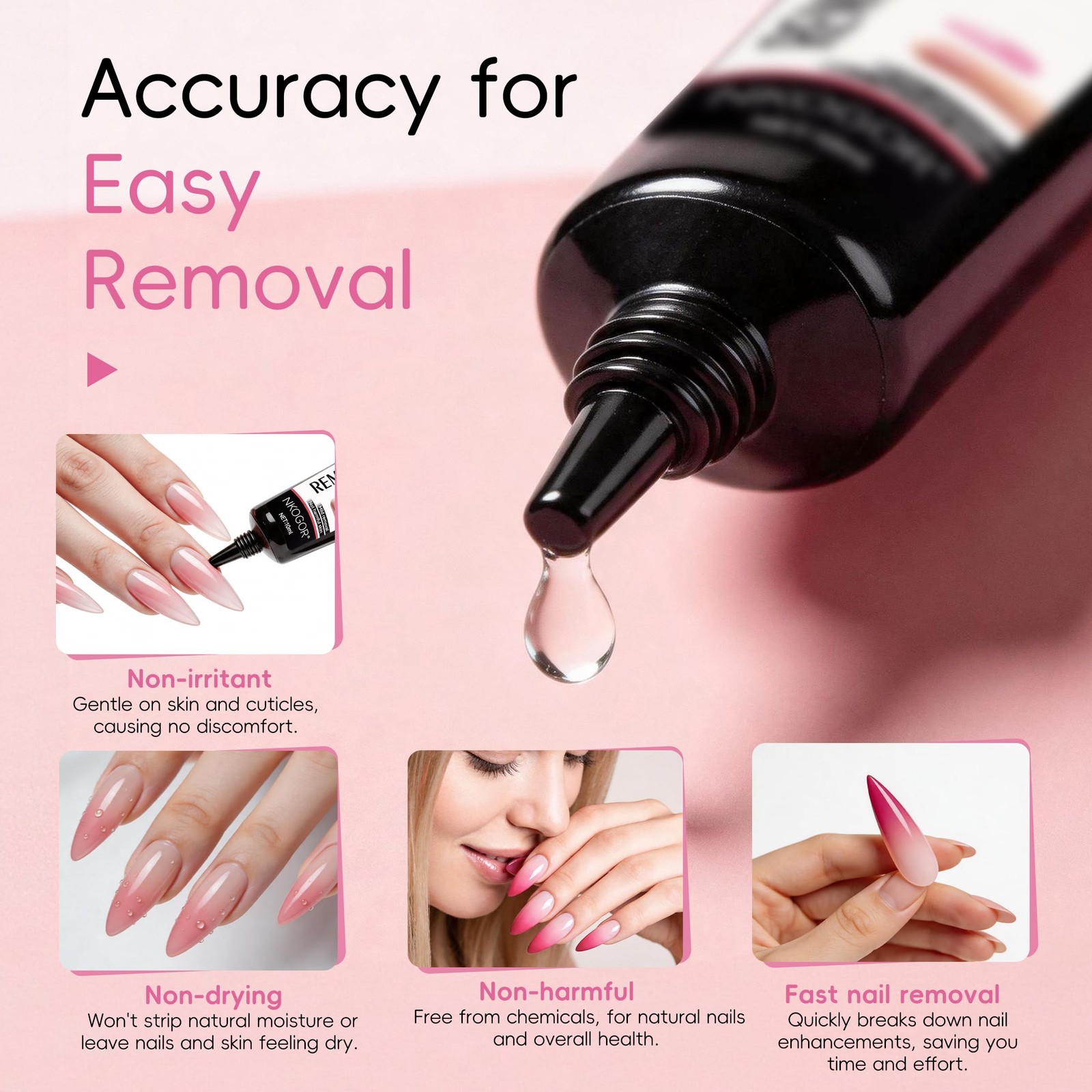 NKOGOK 20g Strong Semi Solid Nail Glue with 20g Nail Glue , Press On Glue and…