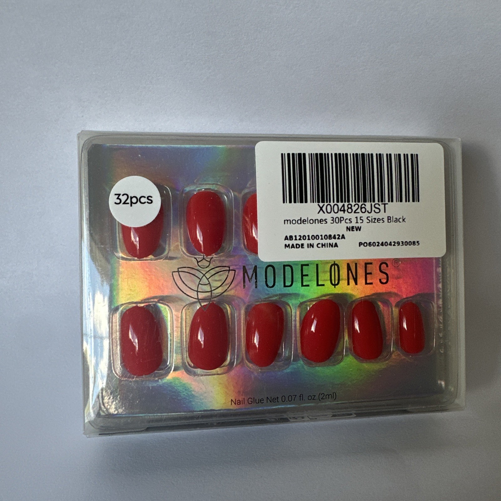 Modelones Red Press-On Nails Set 32pcs with Glue