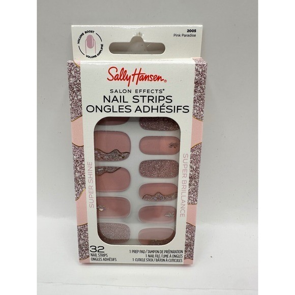 Sally Hansen Salon Effects Nail Strips Lot of 5 sets- 32 Count, Easy Application