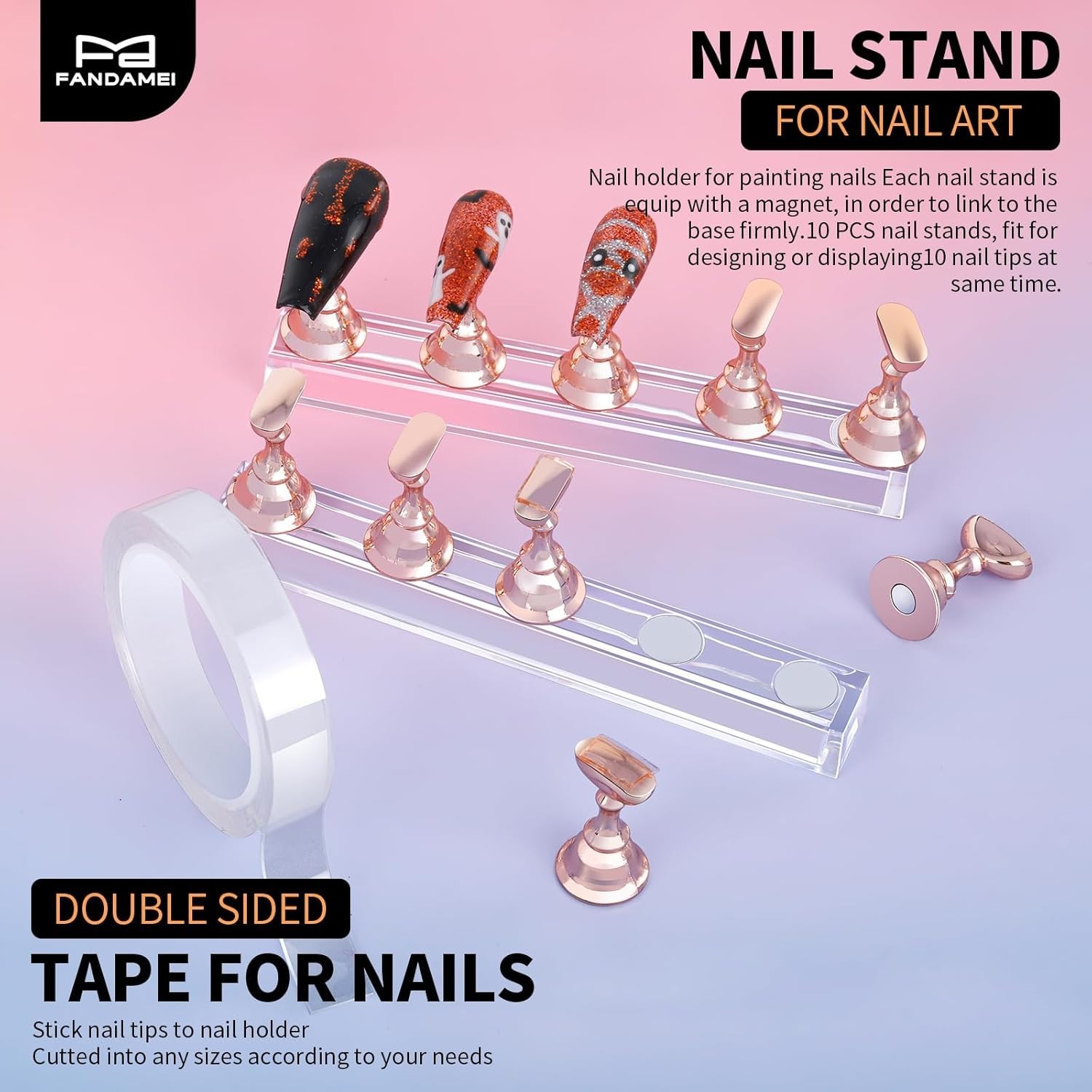 Nail Art Tools Set, Nail Stand for Press on Holder for Painting Nails, Nail Art
