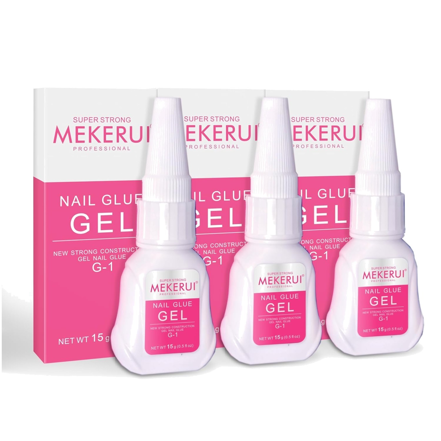 Professional Grade Nail Glue Gel with Sandpaper Strips
