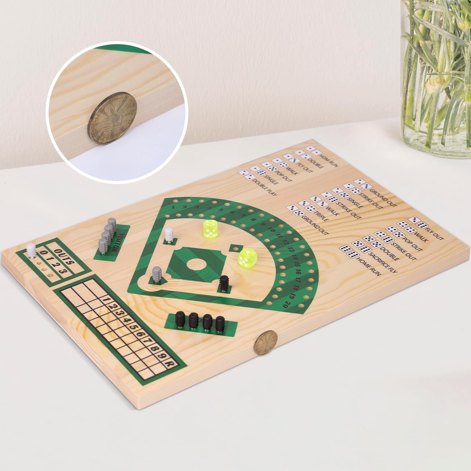 Baseball Board 15 inches x 9.8 inches, Brown, Three Other Colors