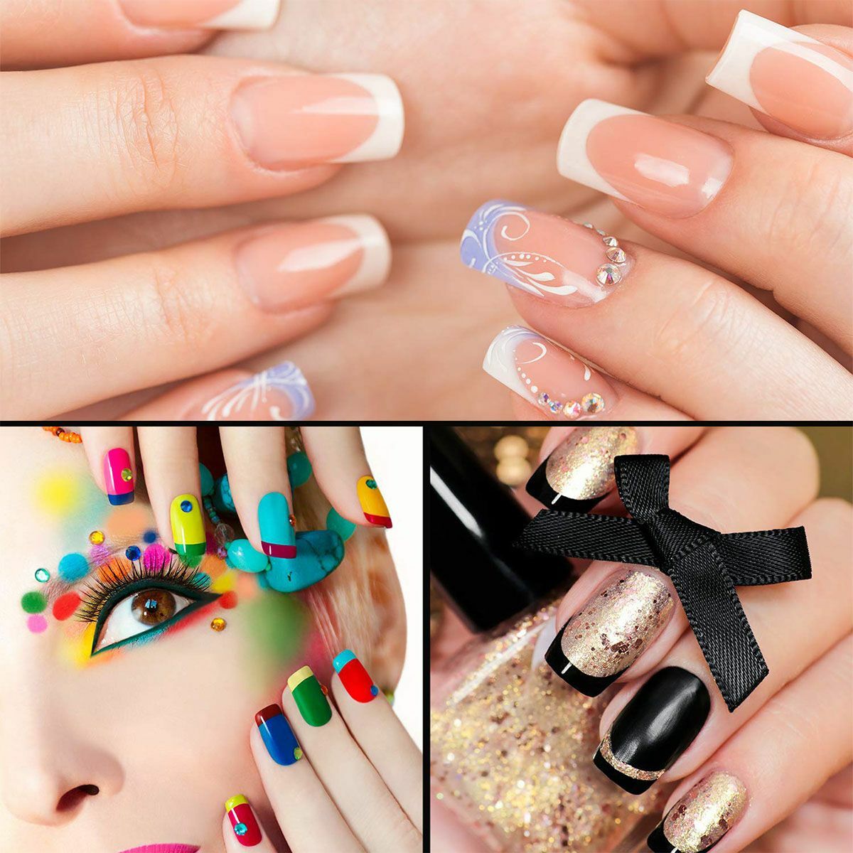 500Pcs XXL C Curve Nail Tips Extra Long Square Fake Nails Half Cover False Nails